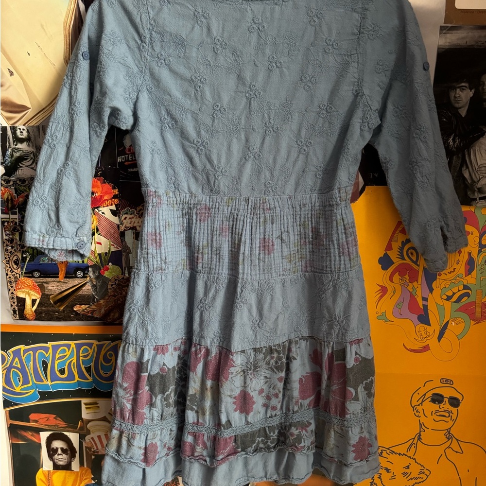 Bohemian Blue Floral Dress - Picture 5 of 6